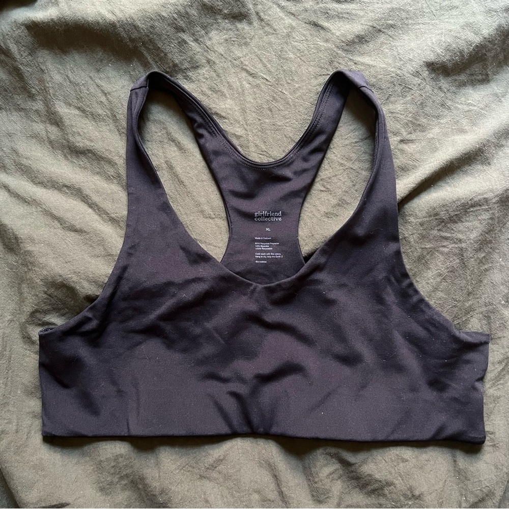 Girlfriend Collective Black Racerback Bra XL